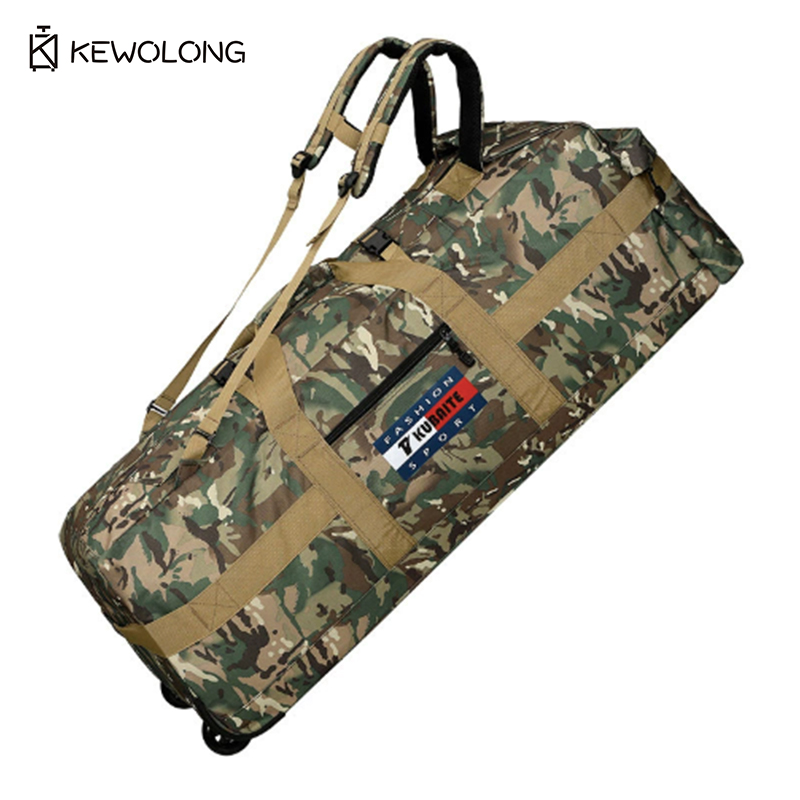 Sports Equipment Bag With Wheels - Camo Rolling Travel Duffel Bag with