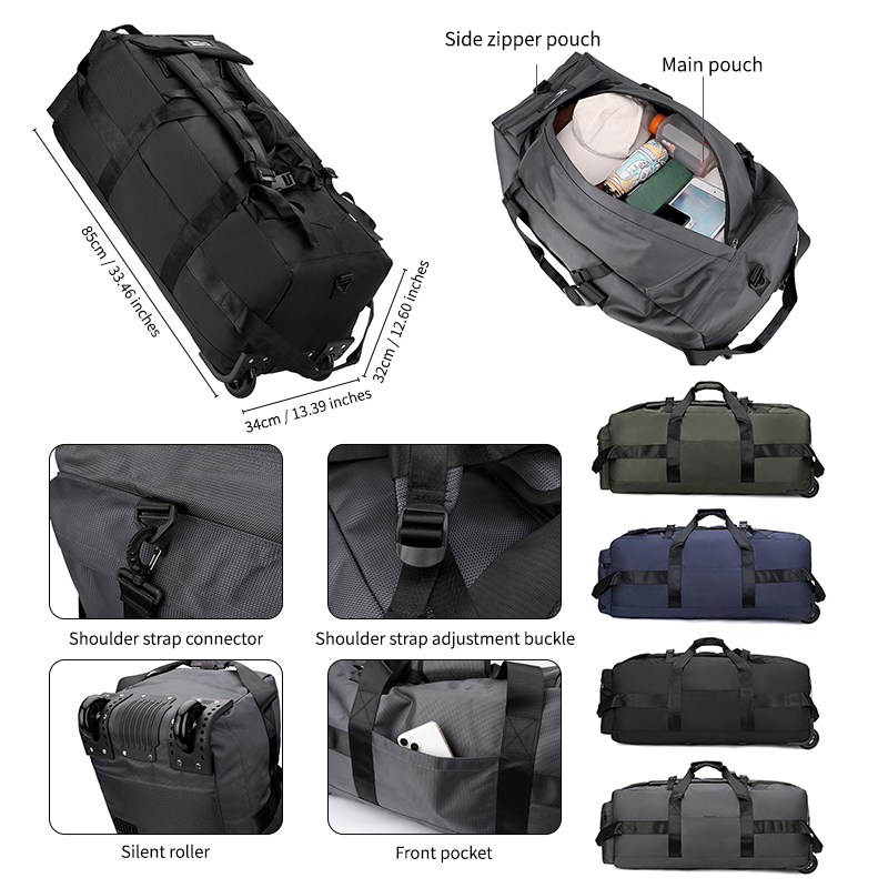 Sports Equipment Bag With Wheels - Travel Bag, Large Capacity Handbag, Portable
