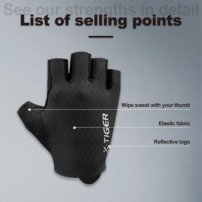 X-TIGER Cycling Gloves Half Fi - X Sports Equipment ulasan dan harga