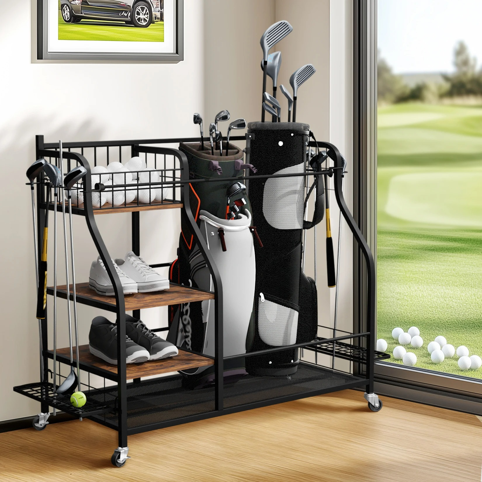 Multifunctional Rolling Golf B - Sports Equipment Bag With Wheels ulasan dan harga