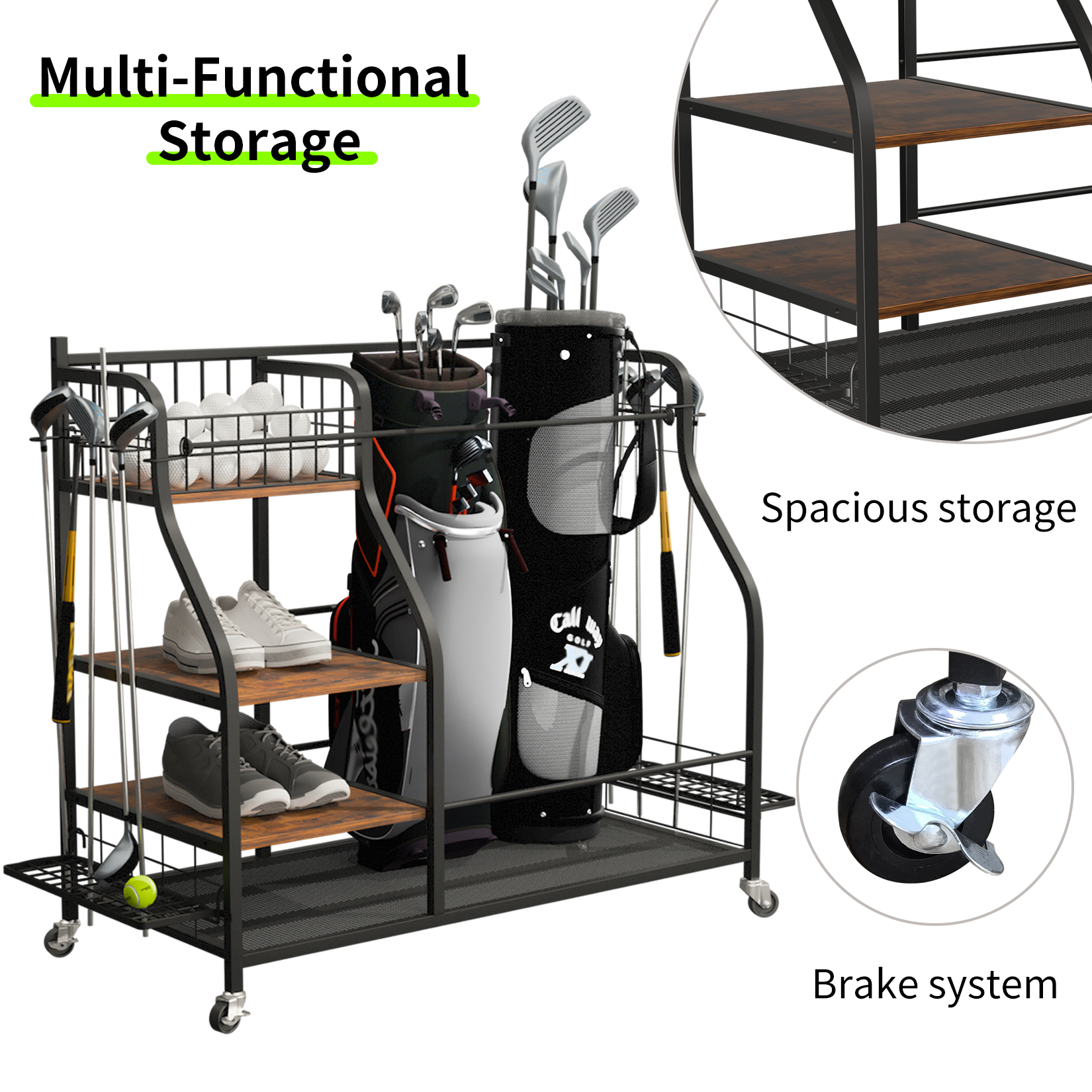 Multifunctional Rolling Golf B - Sports Equipment Bag With Wheels ulasan dan harga