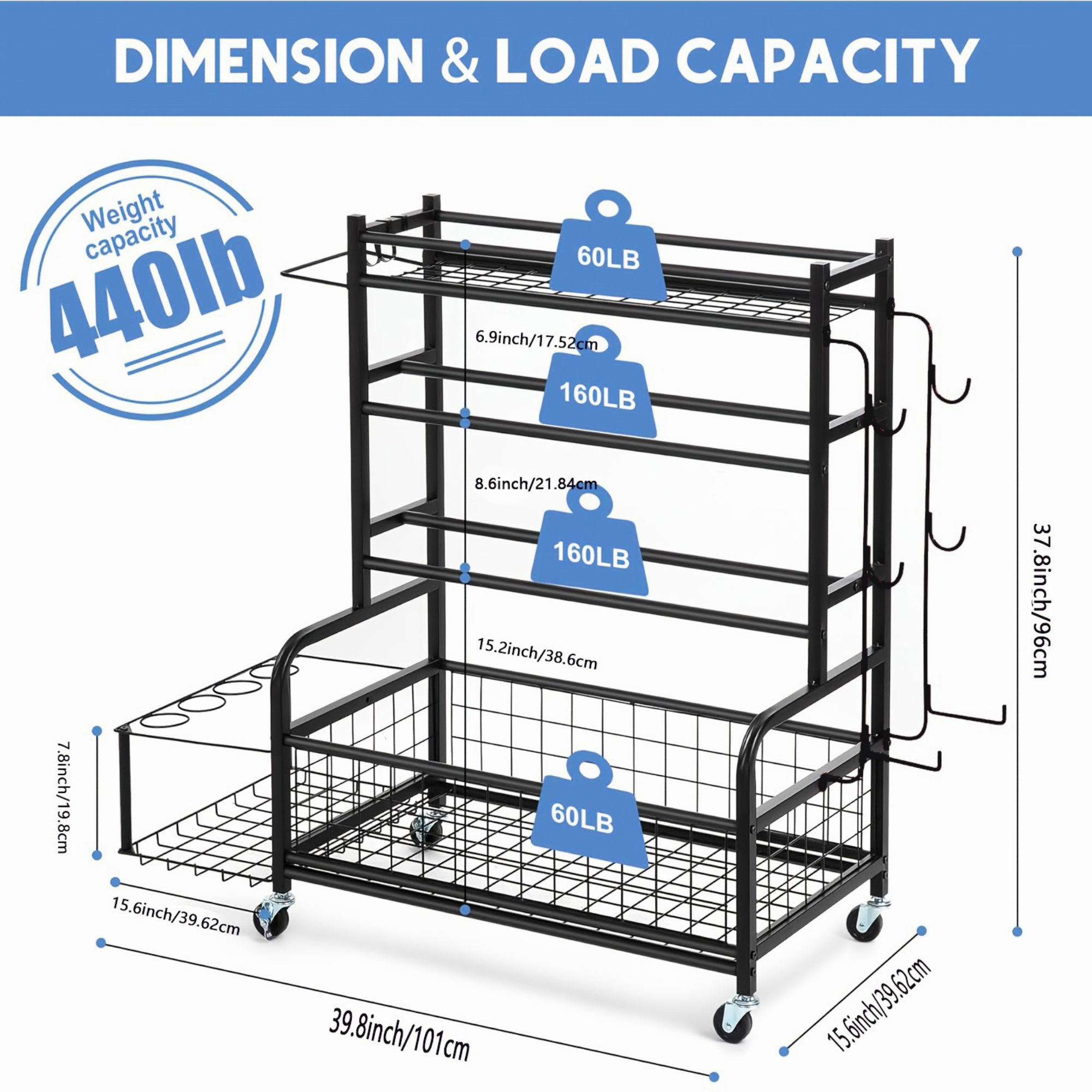 Blacksmith 4 Tier Storage Rack - Sports Equipment Kitchener ulasan dan harga