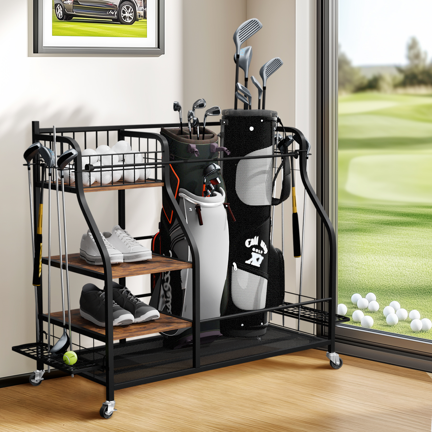 Multifunctional Rolling Golf B - Sports Equipment Bag With Wheels ulasan dan harga