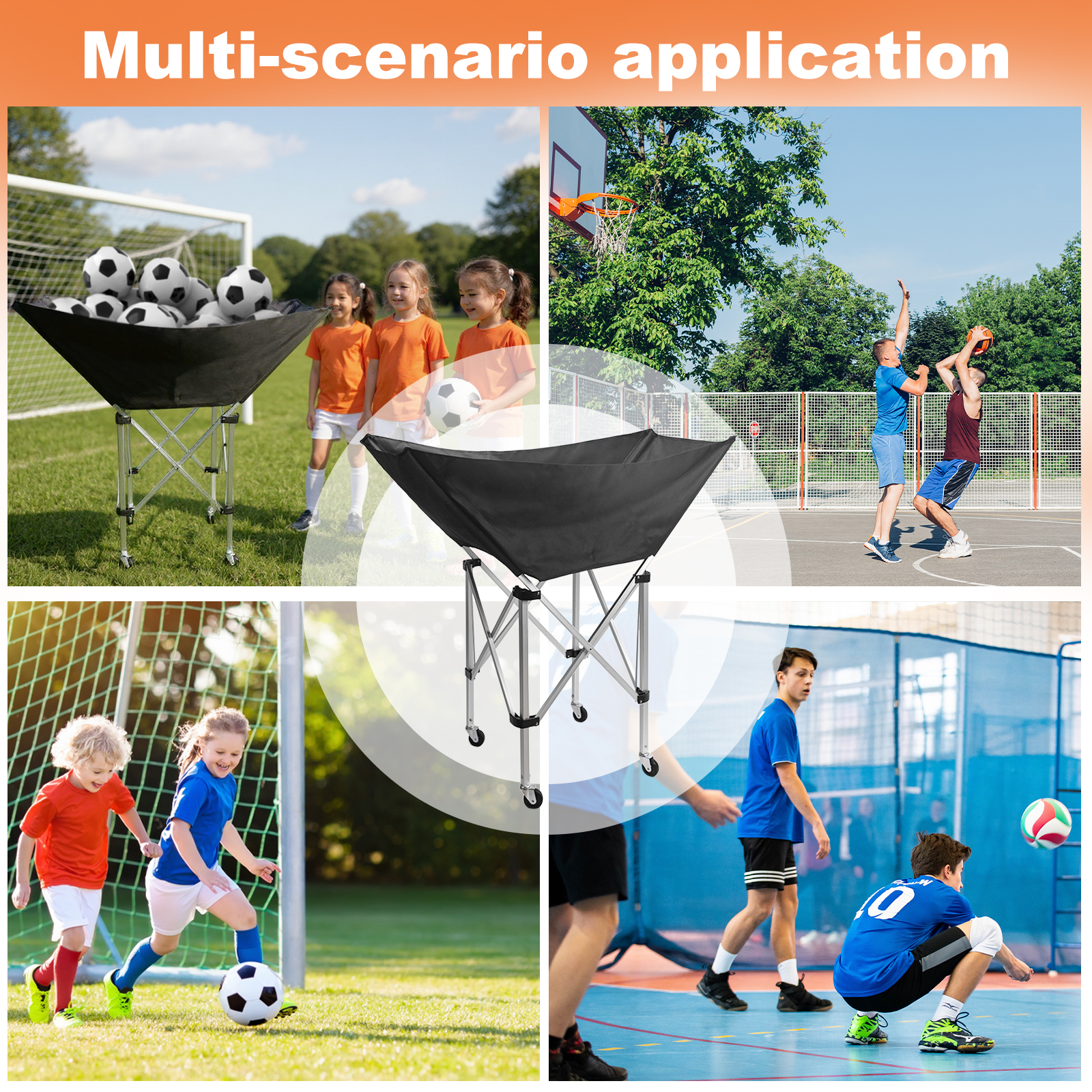 Collapsible Hammock Ball Cart  - Sports Equipment Bag With Wheels ulasan dan harga